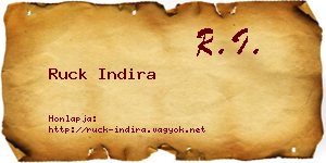 Ruck Indira névjegykártya